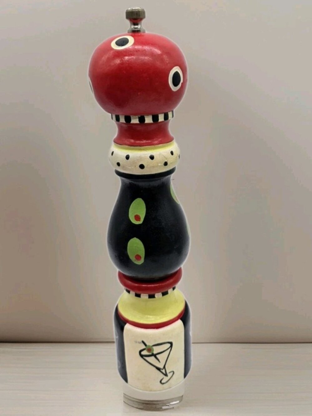 Jessie Mac Wooden Pepper Mill Grinder Shaker Hand Painted Kitchen